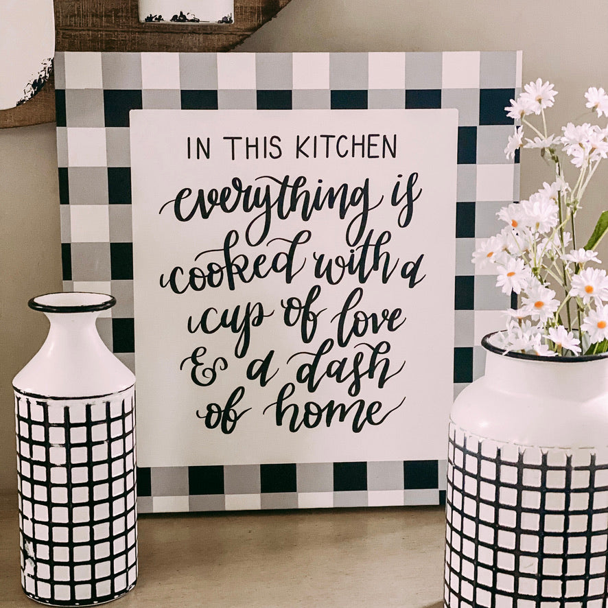 Cooked With Love Canvas Sign