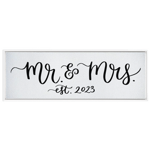Mr. & Mrs. est. 2023 Framed Canvas Sign