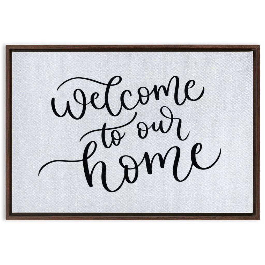 Welcome To Our Home Framed Canvas Sign