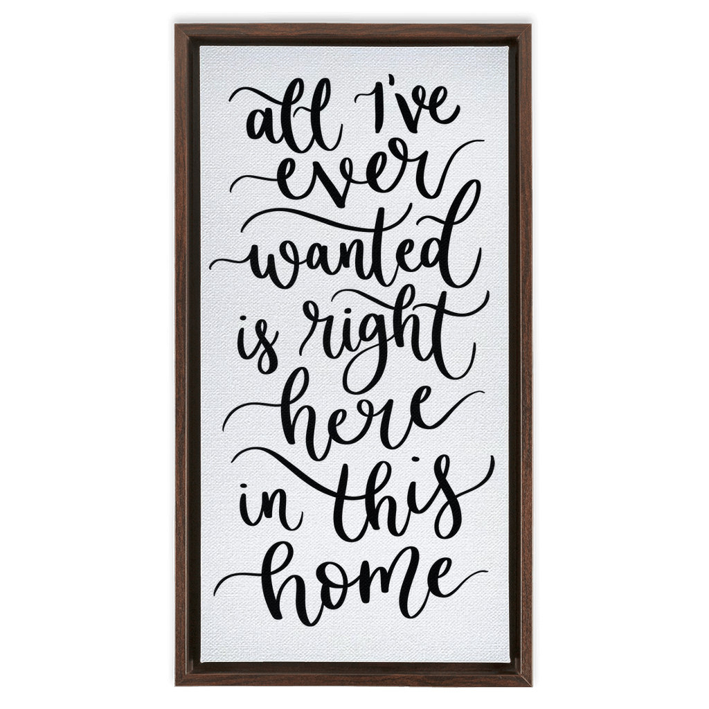 In This Home Framed Canvas Sign
