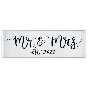 Mr. & Mrs. est. 2022 Framed Canvas Sign