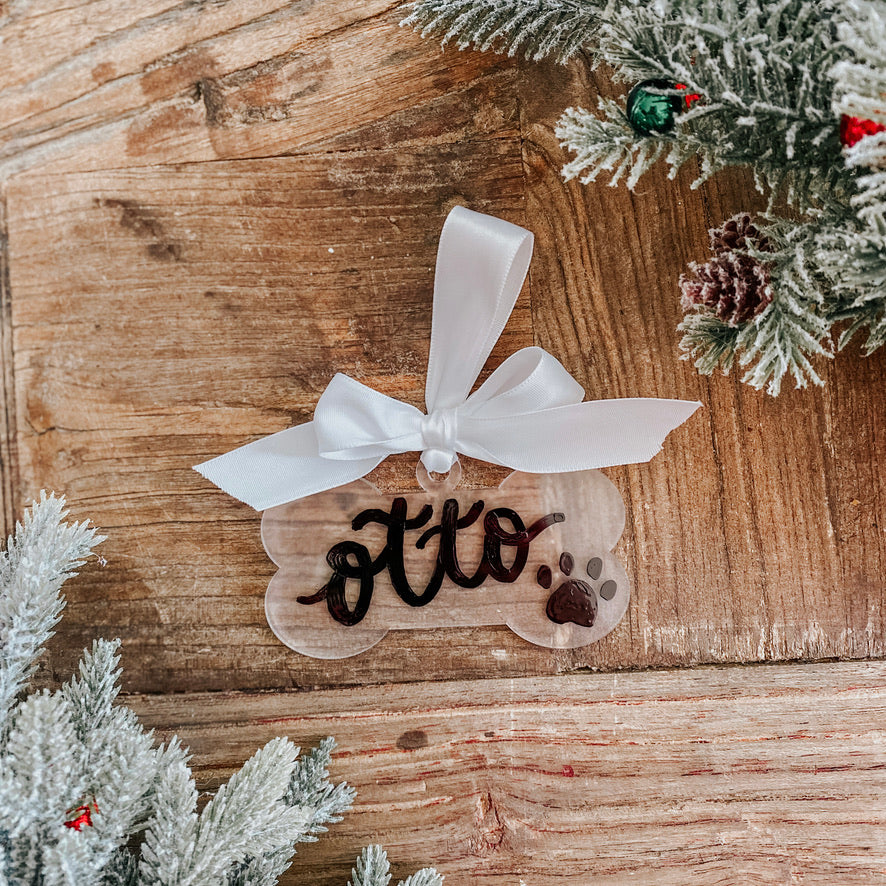 Frosted Acrylic Bone Ornaments