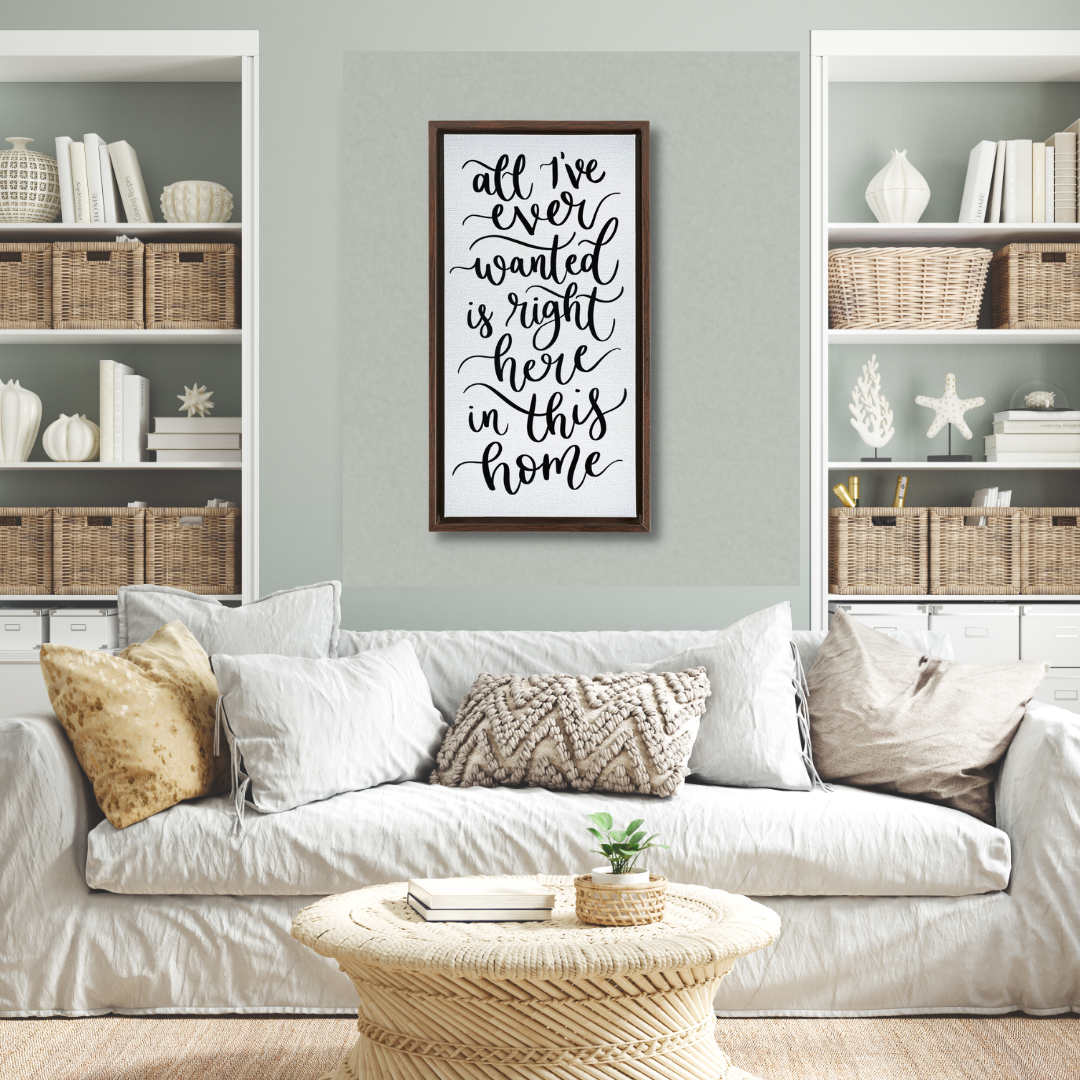 In This Home Framed Canvas Sign