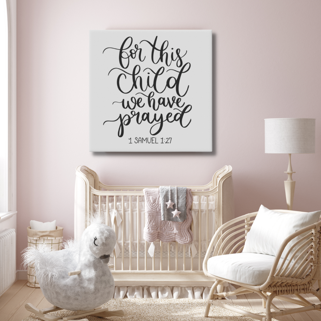 BABY NURSERY SIGN | For this child online we have prayed | New Baby Sign | Shiplap Style Sign | 17 x 15