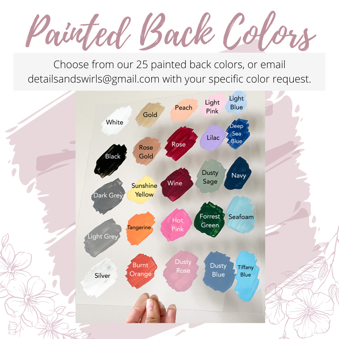 Colored Seating Sign Seating Signs - Details and Swirls