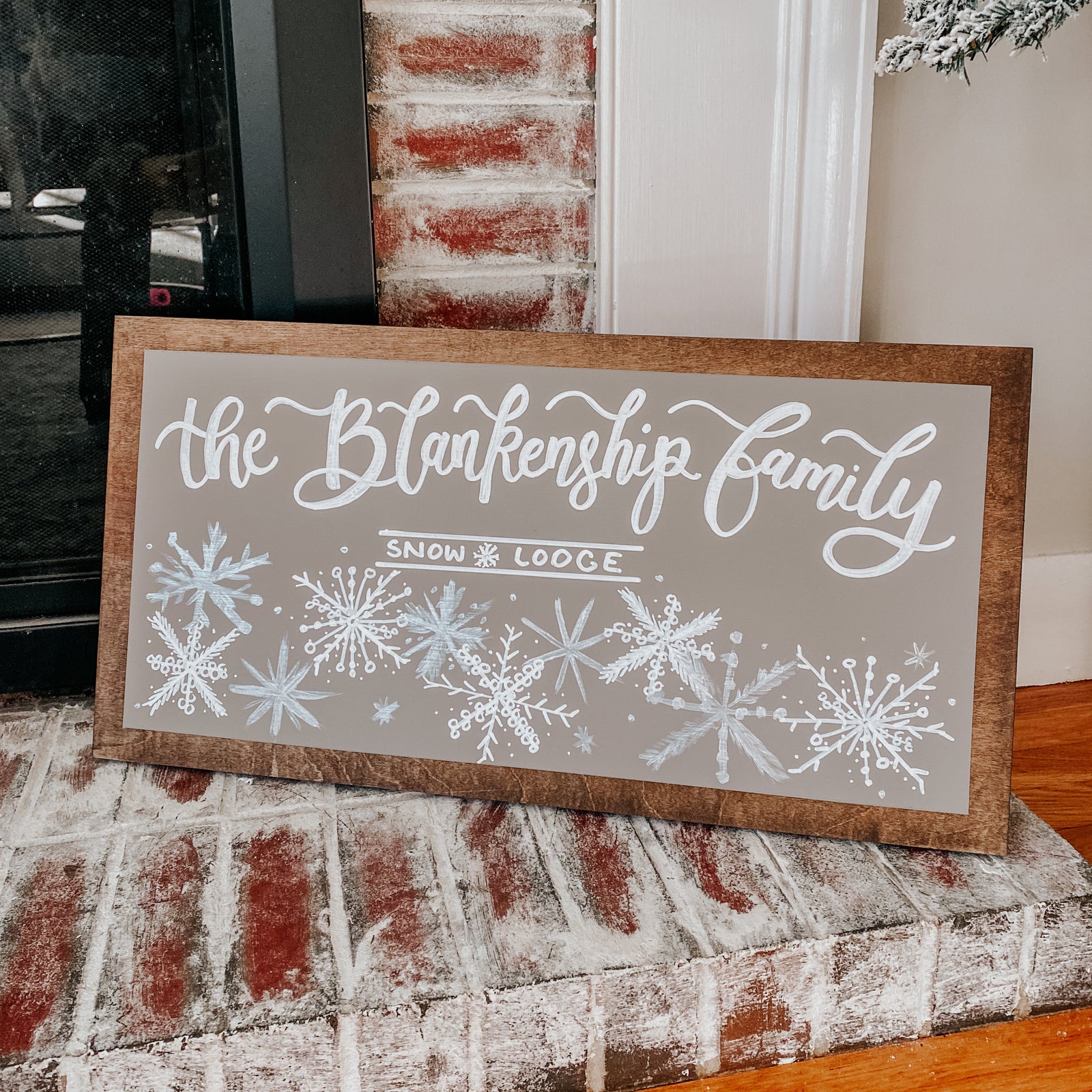 Family Snow Lodge Sign