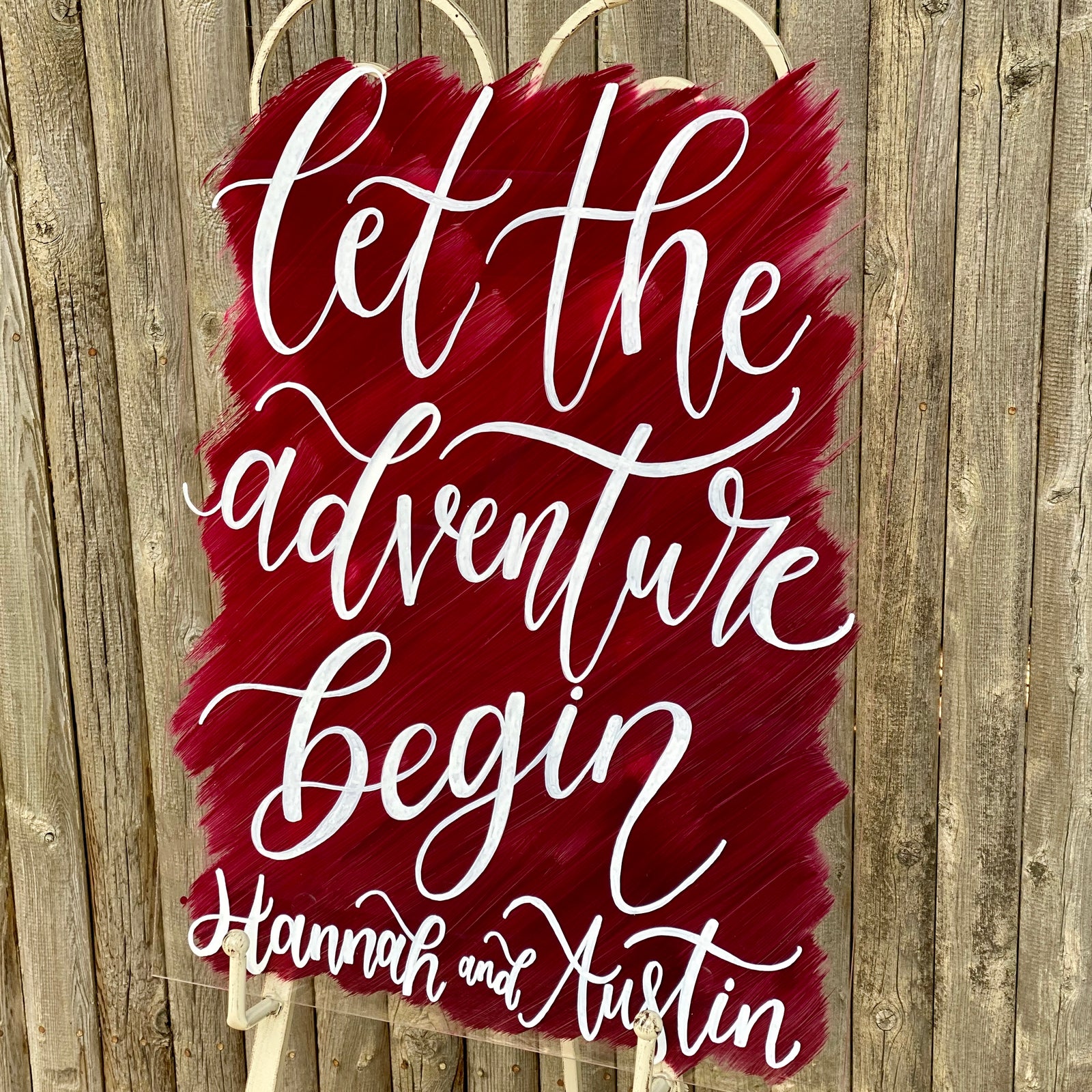 Let The Adventure Begin Wedding Sign