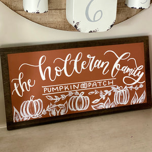 Family Pumpkin Patch Sign