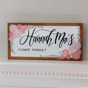 Custom Floral Wooden Quote Sign
