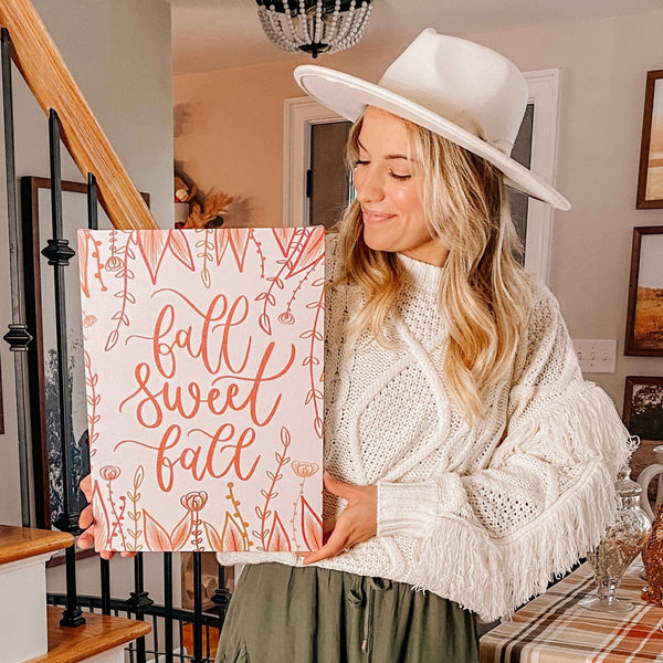 Fall Sweet Fall Canvas Sign - Details and Swirls