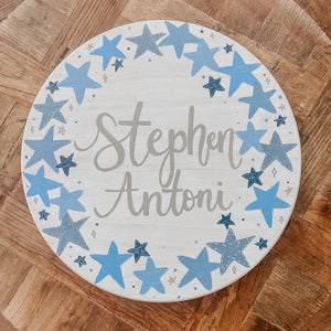 Star Wooden Baby Name Sign