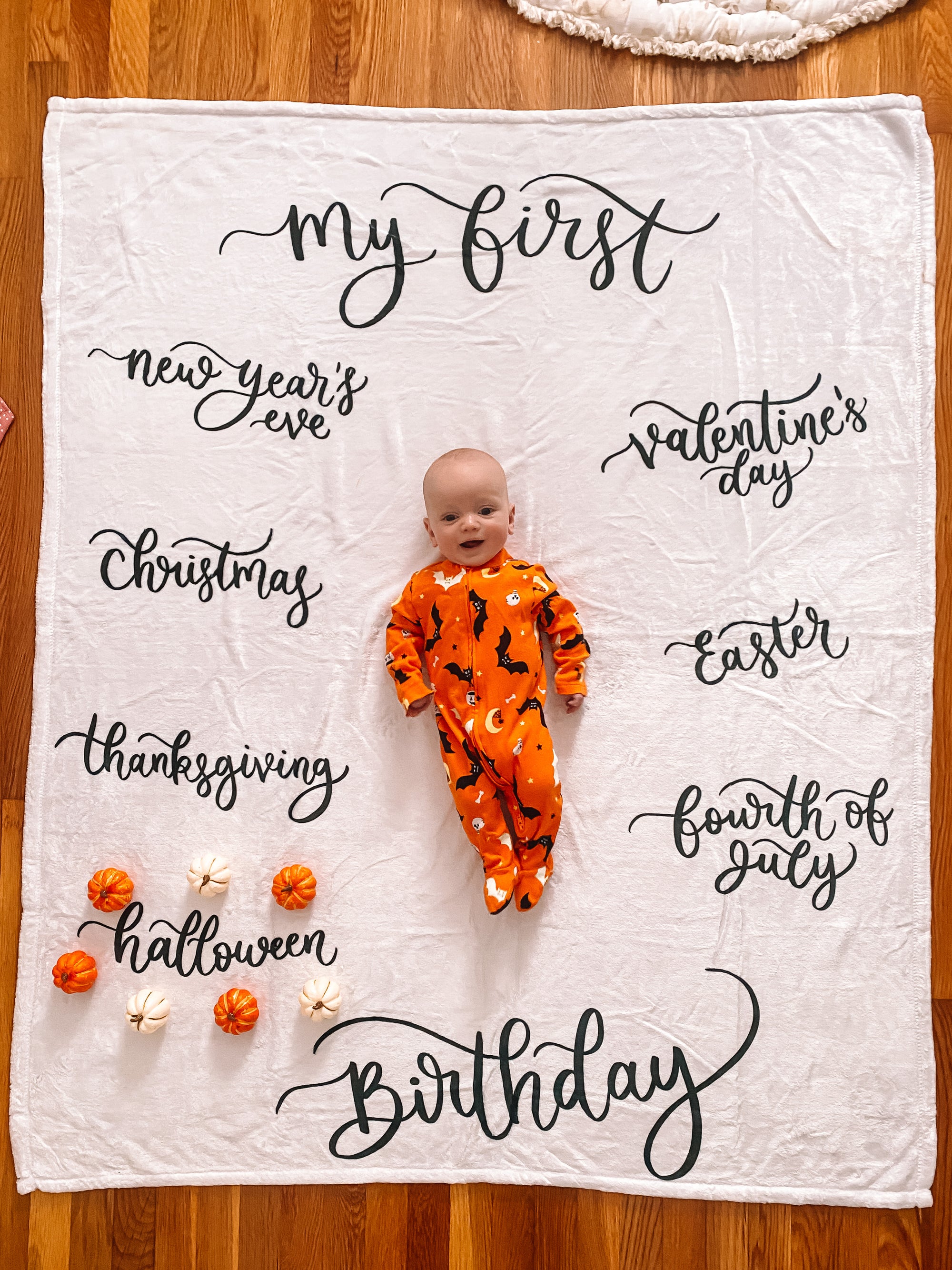 "My First" Holiday Milestone Plush Blanket