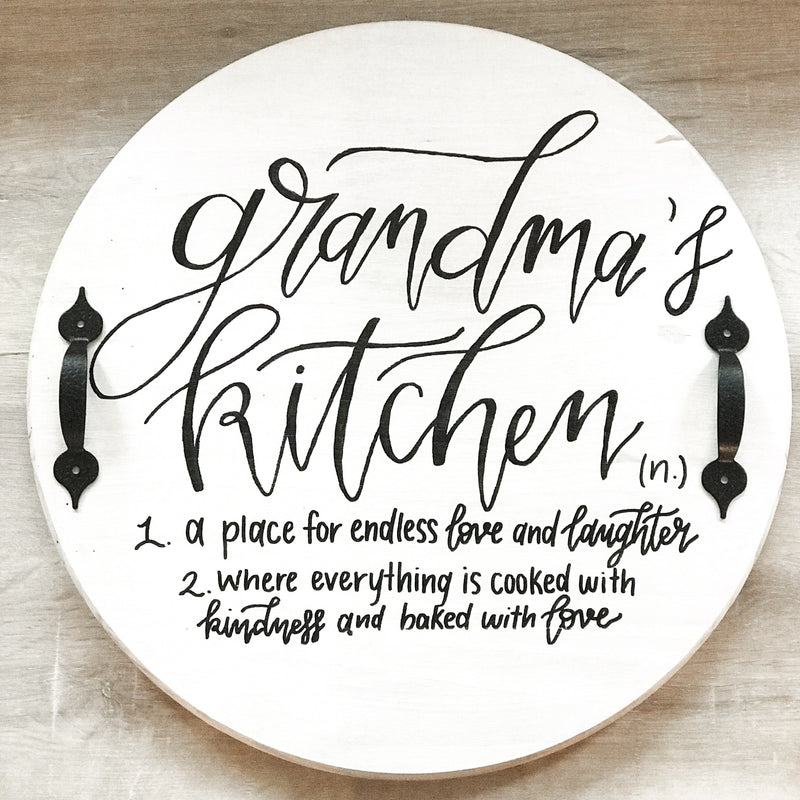 Kitchen Definition Serving Tray Details and Swirls