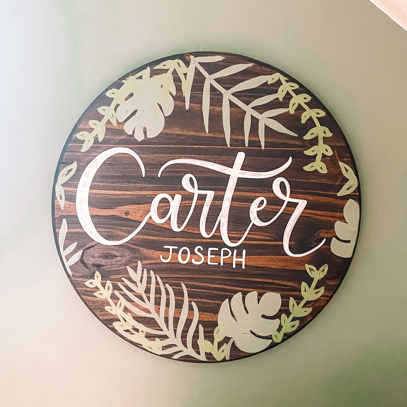 Jungle Wooden Baby Name Sign