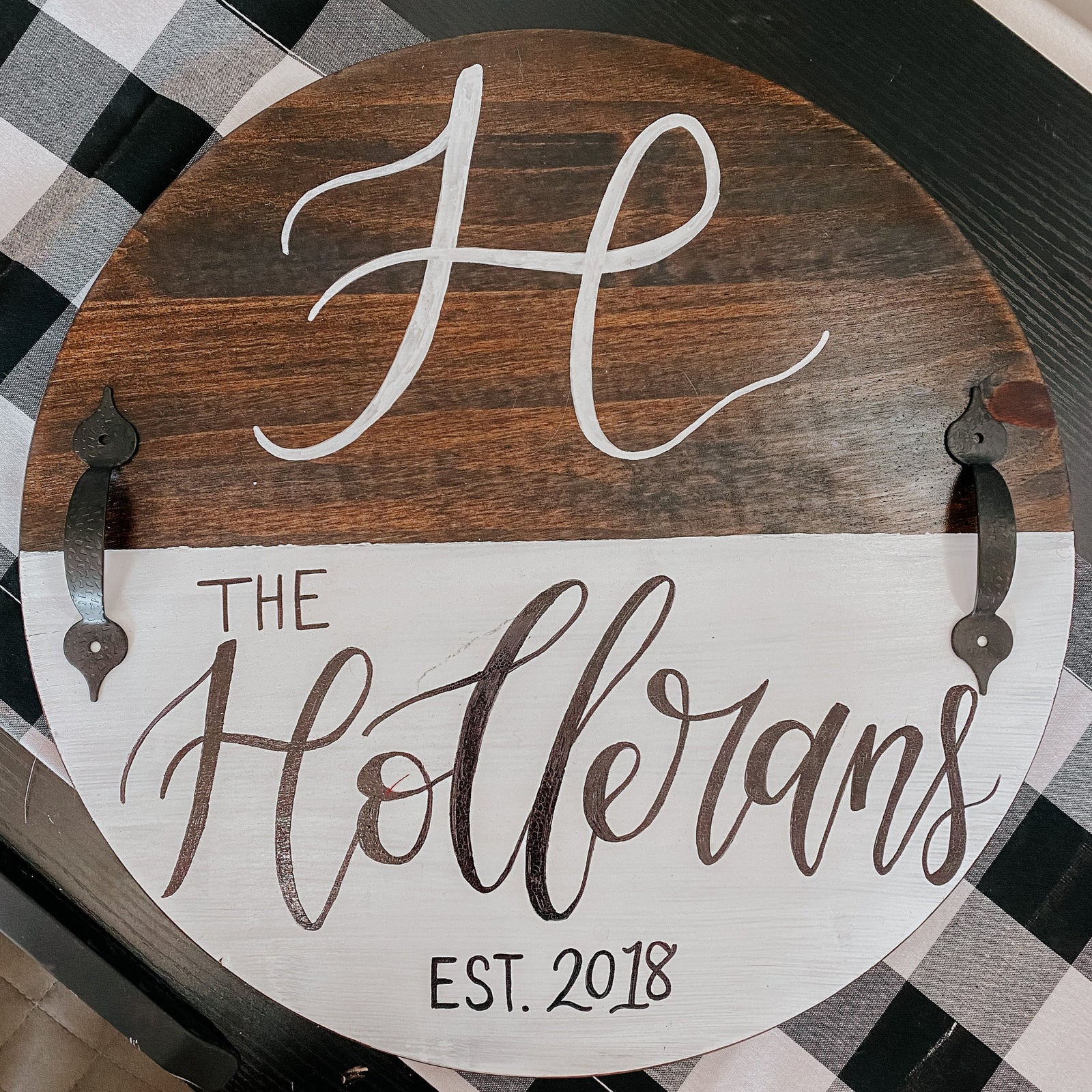 Two Tone Monogram Serving Tray