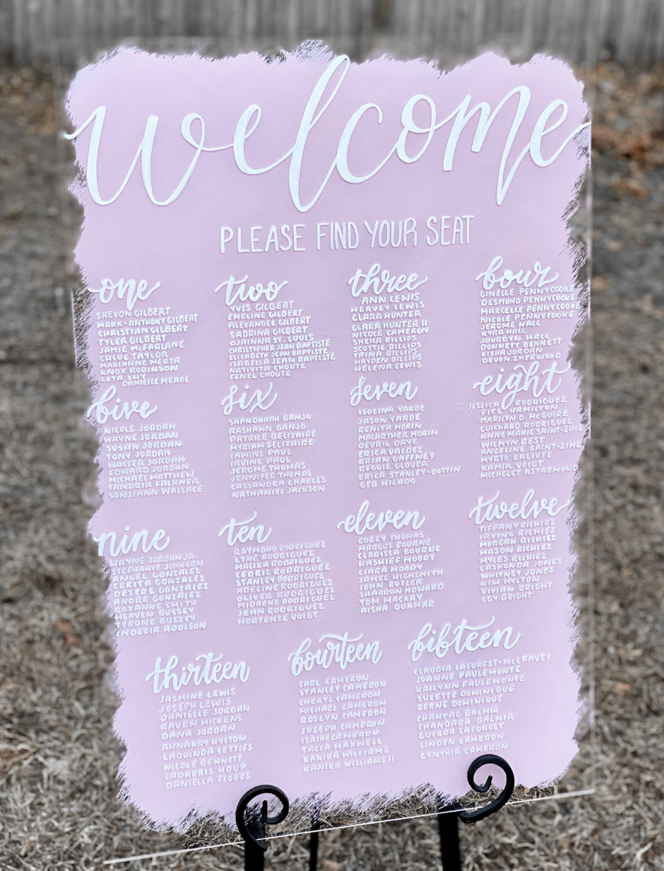 Acrylic Seating Chart Sign