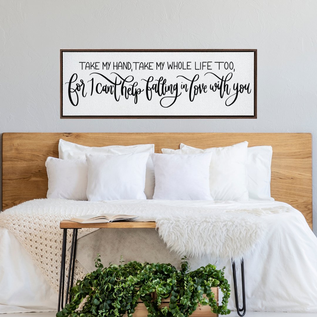 Falling In Love With You Framed Canvas Sign