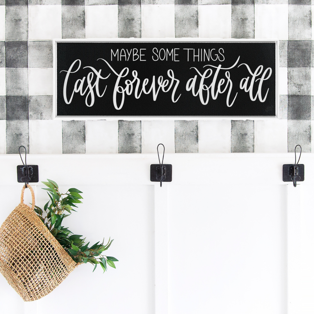 Maybe Some Things Framed Black Canvas Print