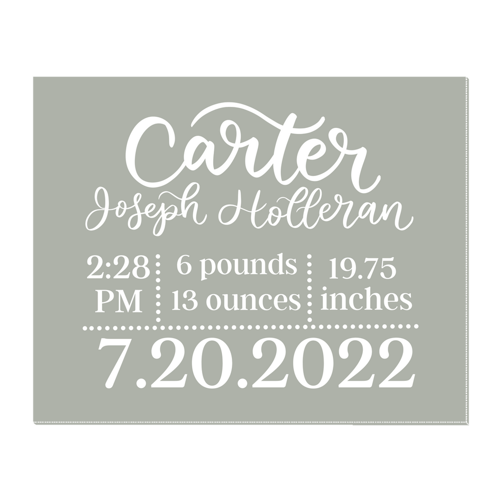 Baby Stat Sign - Details and Swirls