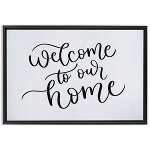 Welcome To Our Home Framed Canvas Sign