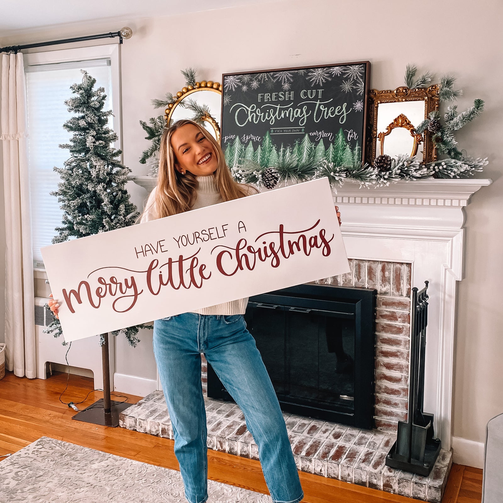 Merry Little Christmas Canvas Sign