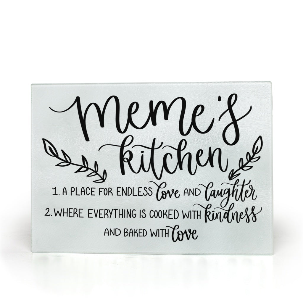 Meme's Kitchen Glass Cutting Board
