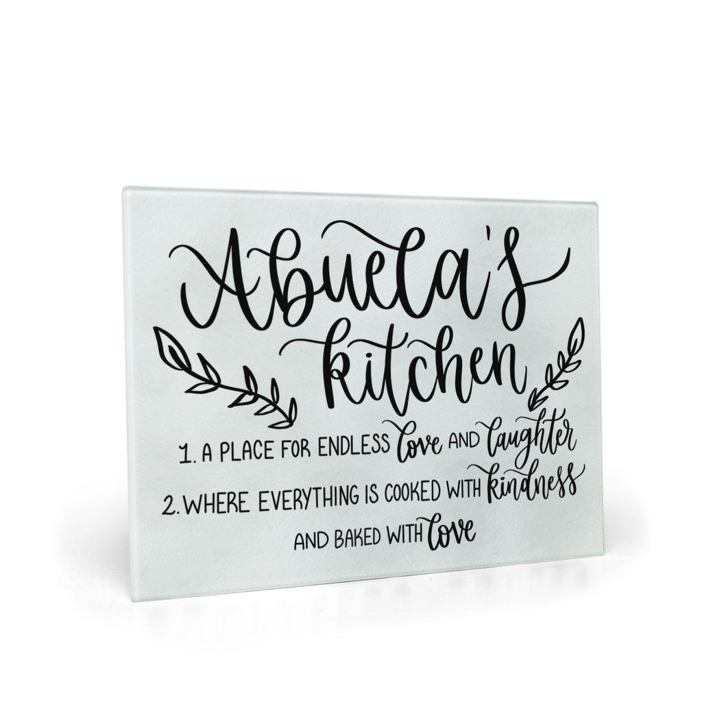 Abuela's Kitchen Glass Cutting Board
