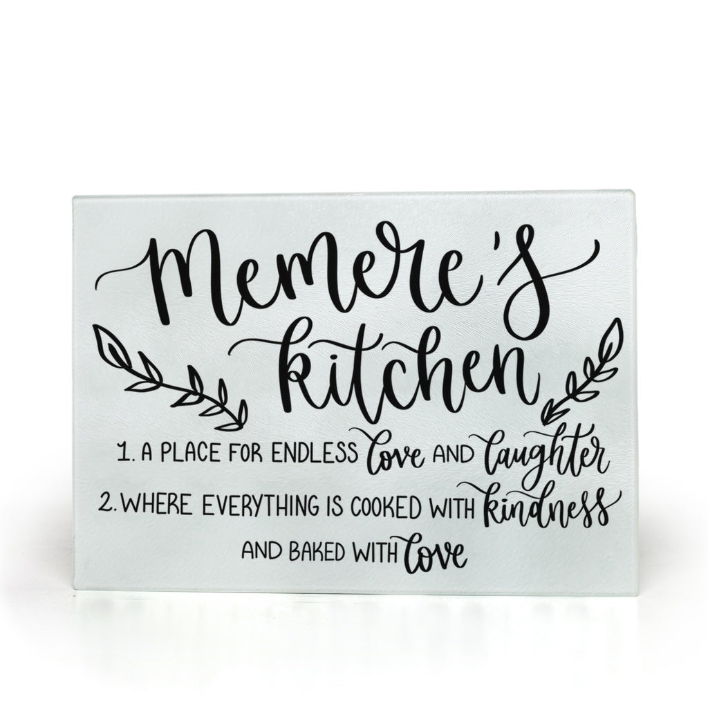 Memere's Kitchen Glass Cutting Board