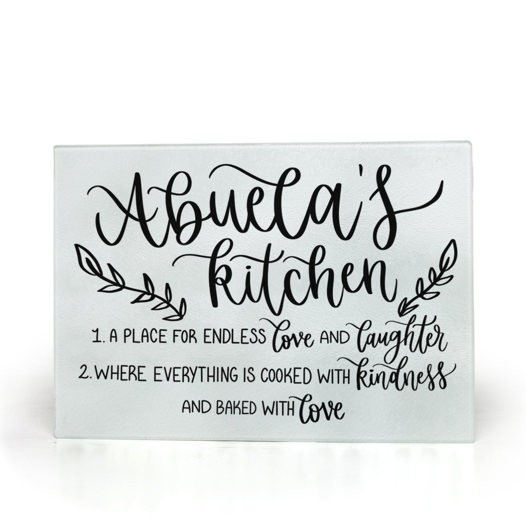 Abuela's Kitchen Glass Cutting Board