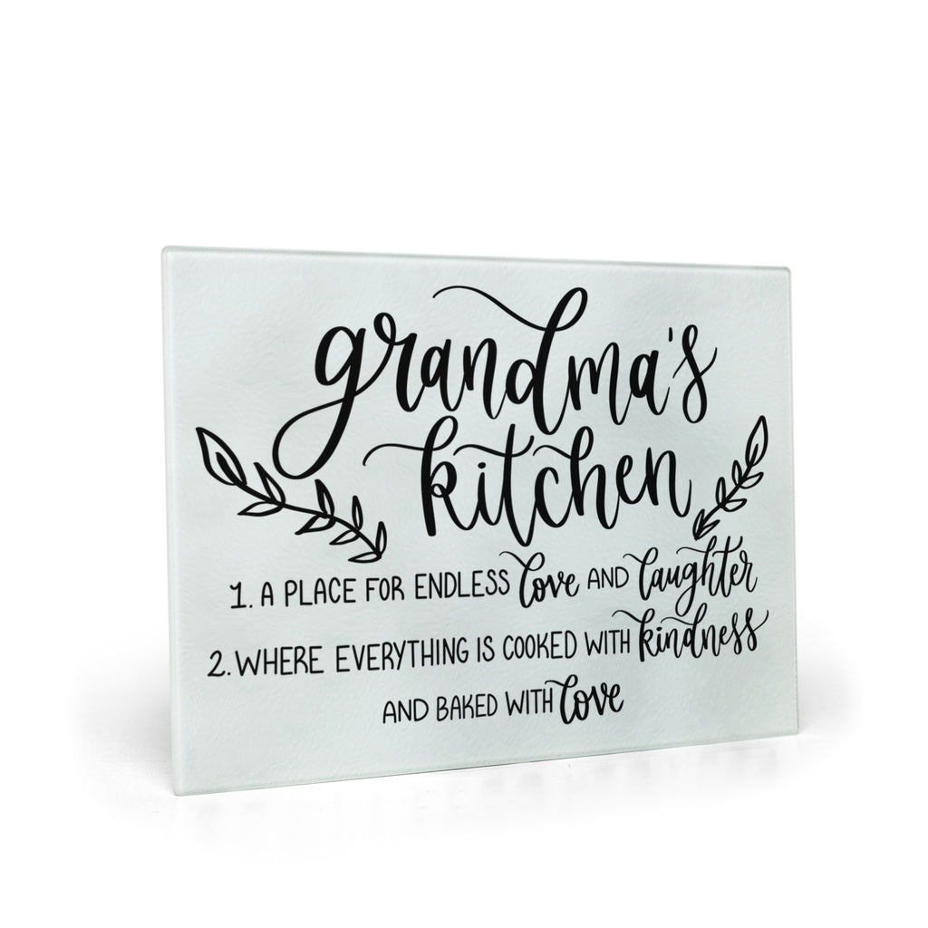 Grandma's Kitchen Glass Cutting Board