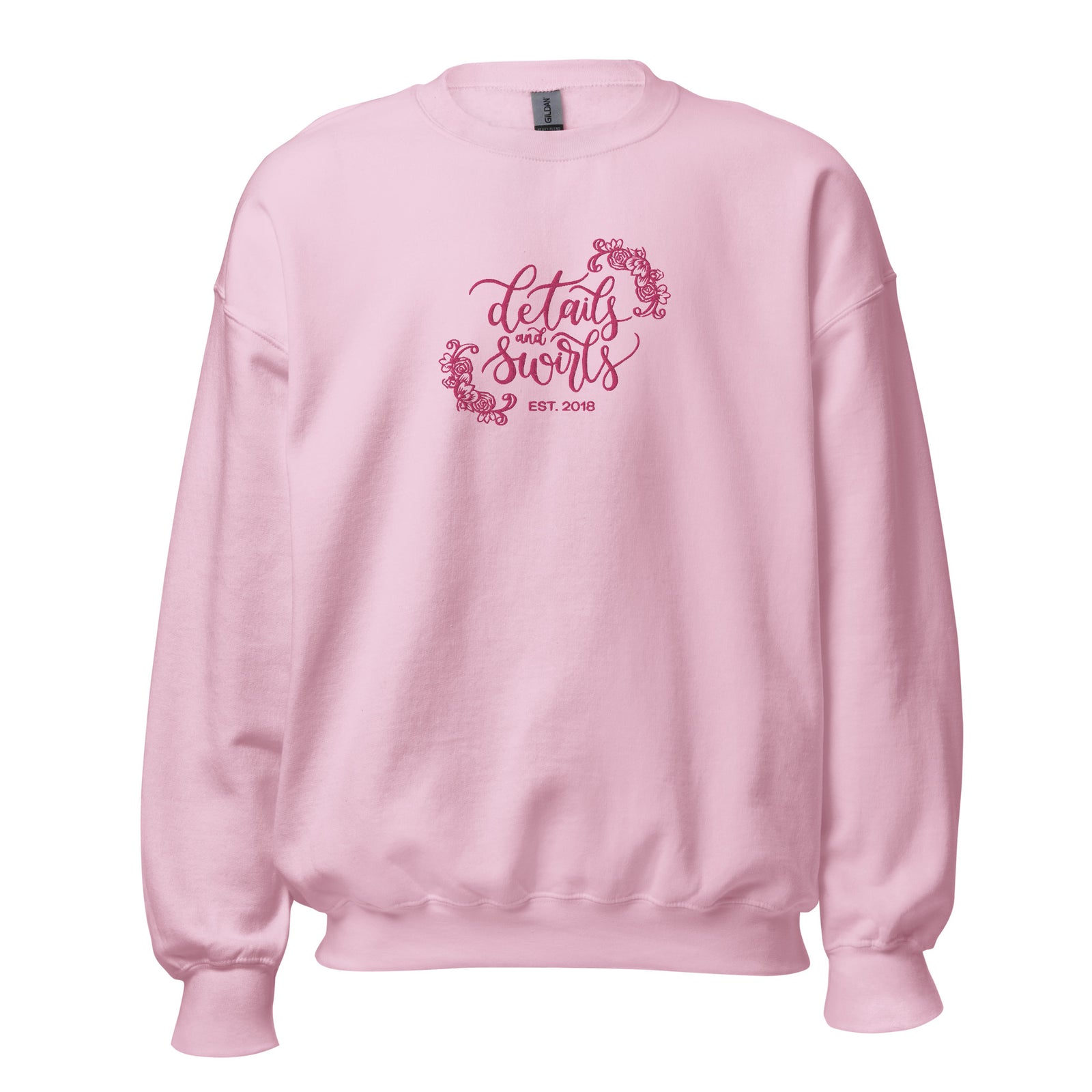 Embroidered Details and Swirls Logo Crew